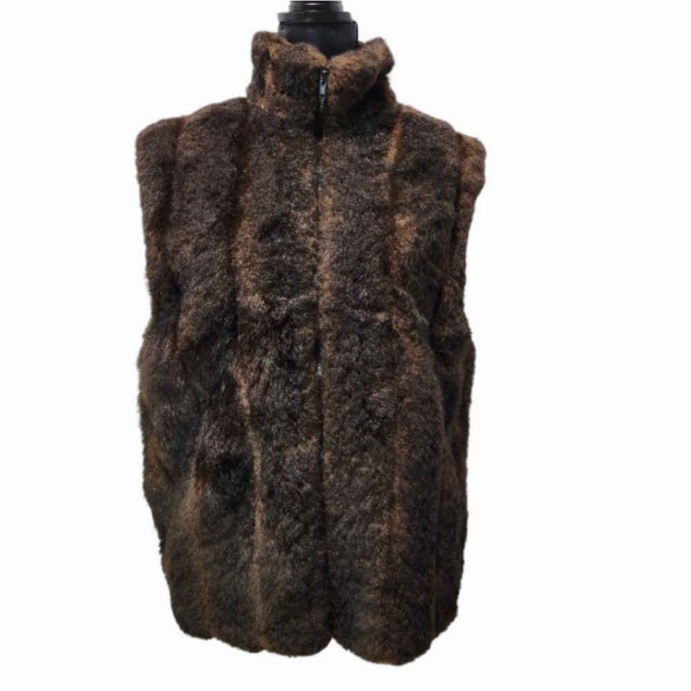 VTG 1980s Handcrafted Faux Fur Mink Brown 'Created by ShirLee' Vest
